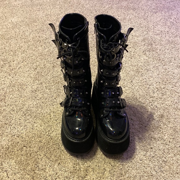 Demonia Prizm Heist Buckle Boots 
